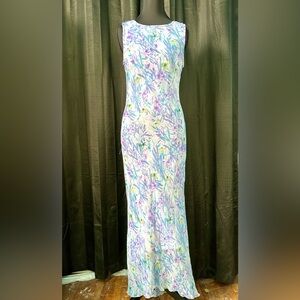 Vintage ‘90s La Belle Sleeveless Lavender Floral Maxi Dress, Size S/M